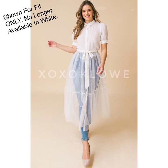 1 LEFT Barbie Pink Fuchsia Shirt Dress Tulle Skirt Coverup - Picture 9 of 10